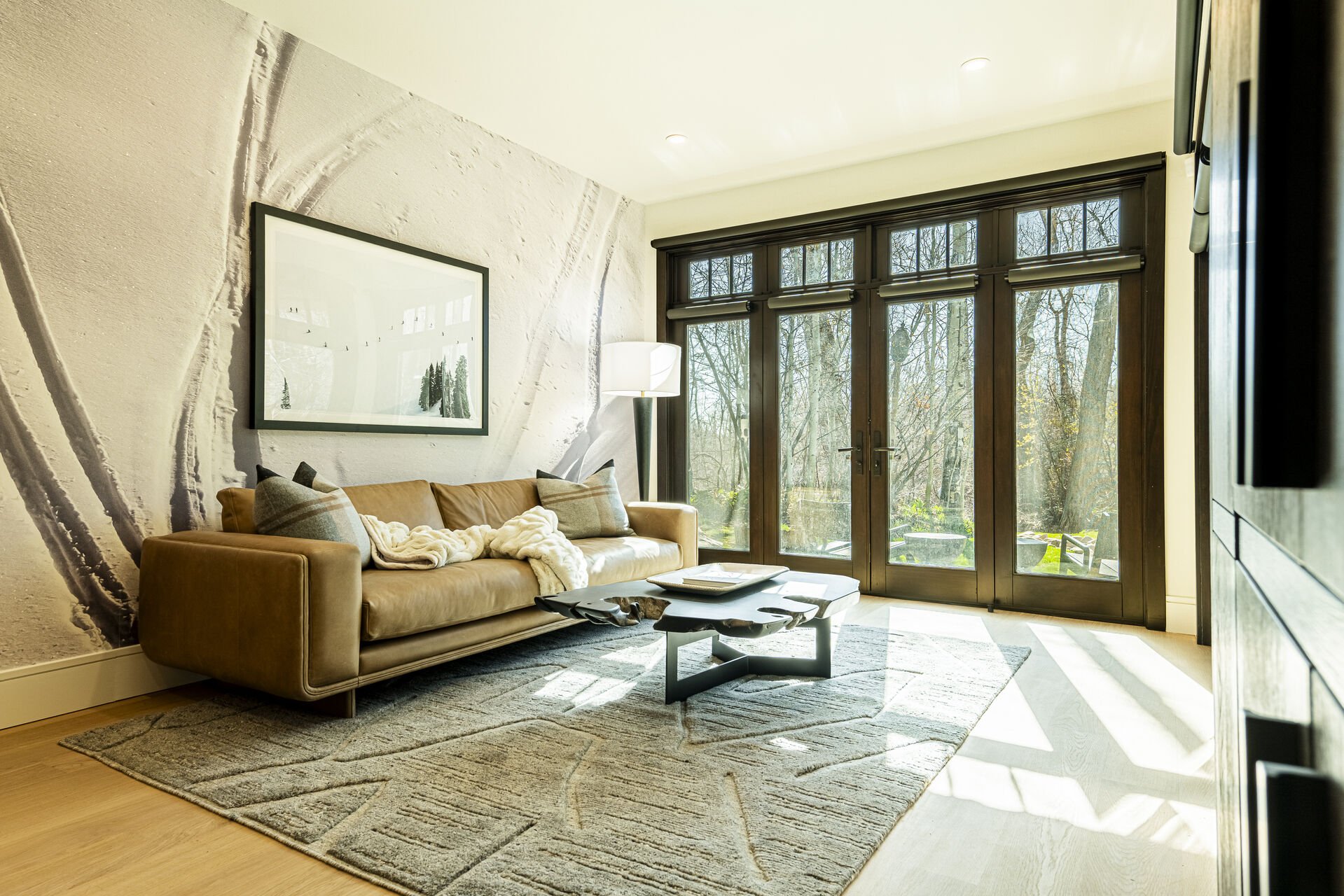 Sun Peak Manor House - Guest Bedroom 7 sitting area and patio access Sun Peak Manor House - Guest Bedroom 7 sitting area and patio access